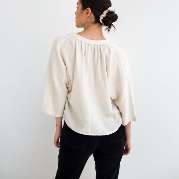 Esby Lily Top in Natural Ivory Organic Cotton - Size Small - Picture 2 of 7